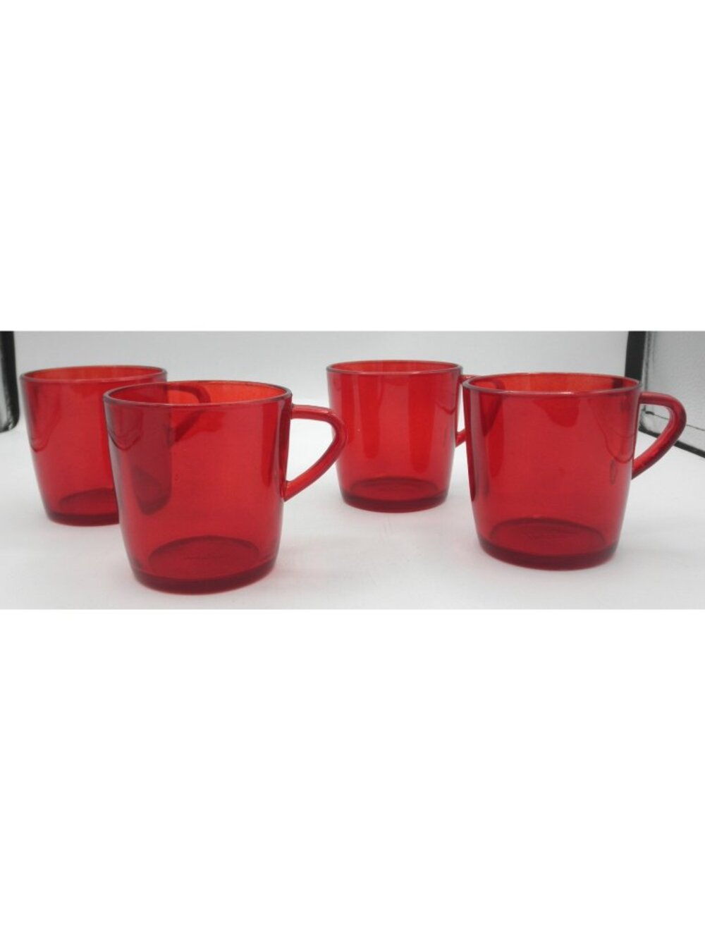 Ljuvlig Red Glass 7 oz. Capuccino Cup Mug by Ikea set of 4 Pattern Code: IKALJUR